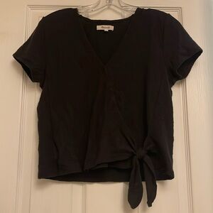 Madewell black wrap top, size small